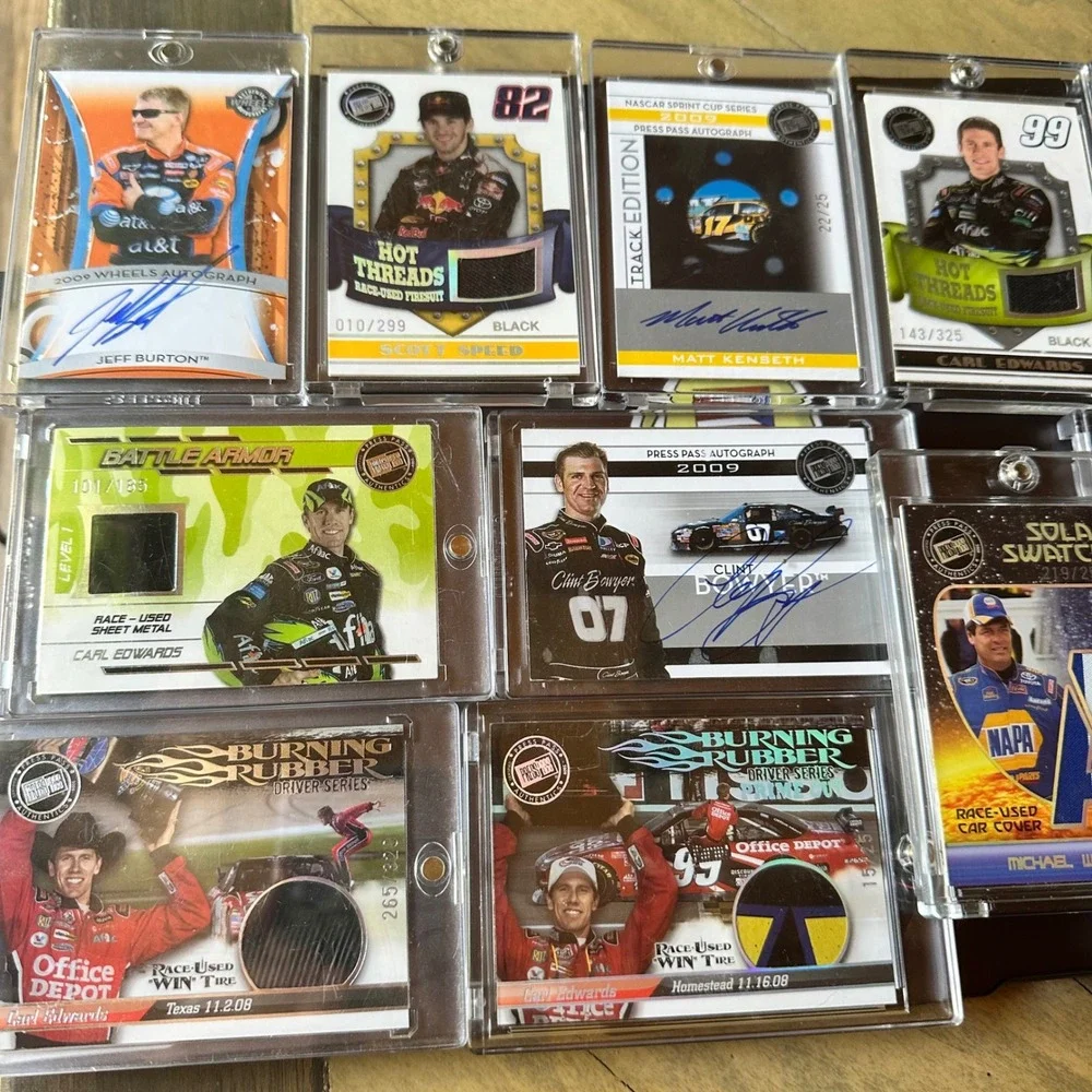 13pc 2009 NASCAR Card Lot Autographs Relics Kenseth Edwards Hamlin Waltrip